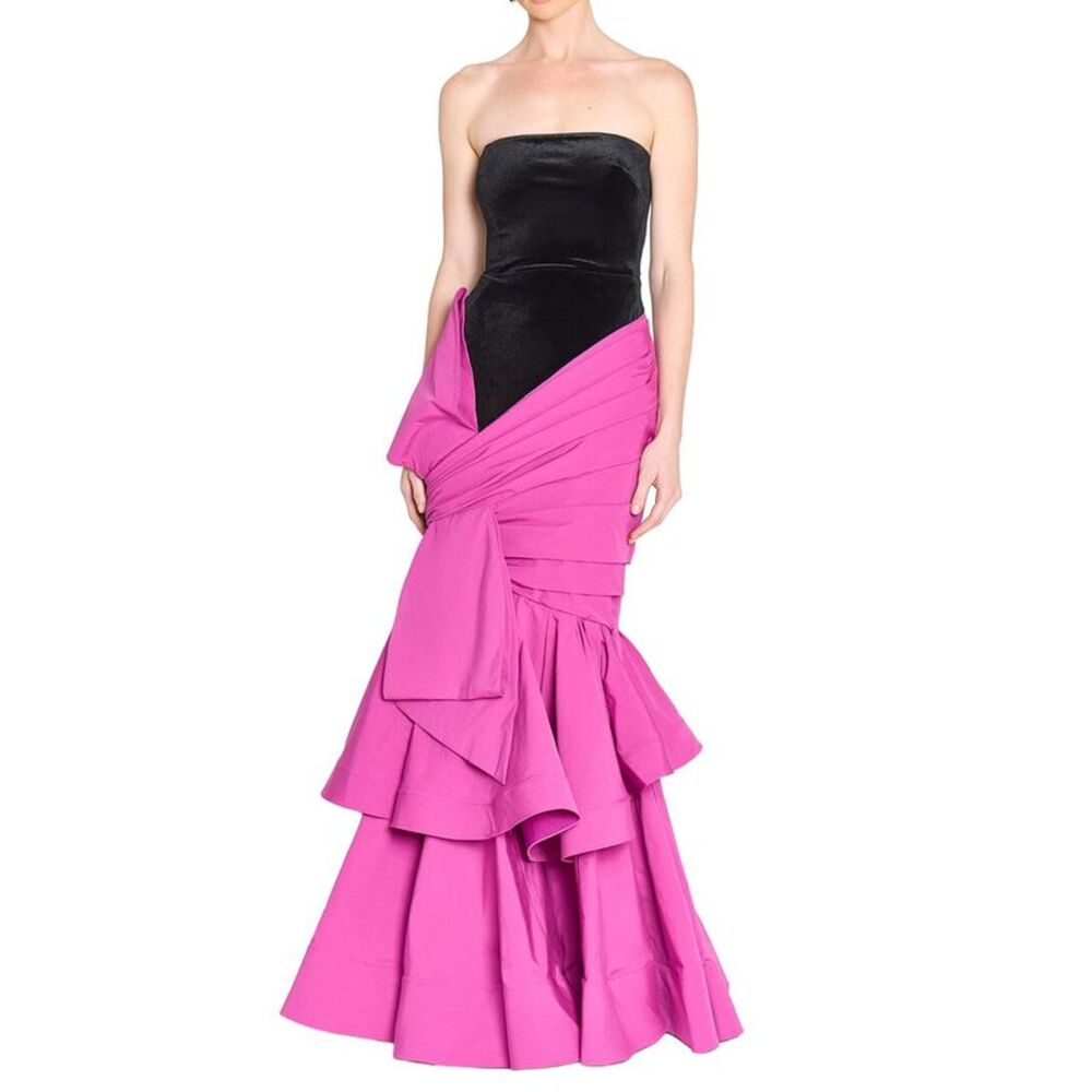 Marchesa Notte Womens Gown, Black